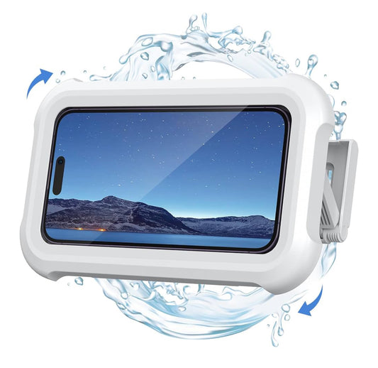 Shower Phone Holder Waterproof - 480° Rotatable Retractable Adjustable Shower iPhone Case Holder,